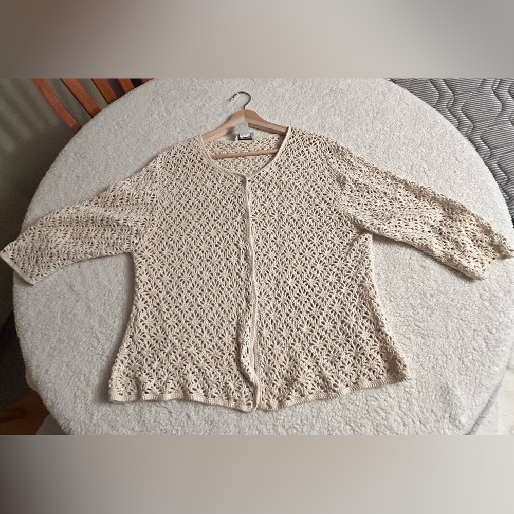 Vintage Northern Reflections Cream Open-Knit Cardigan - Picture 12 of 15